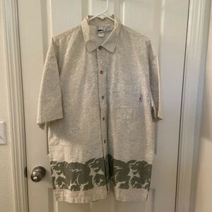 Vintage No Fear Men's Aloha Short Sleeve Button Down Shirt USA Cotton Size Large